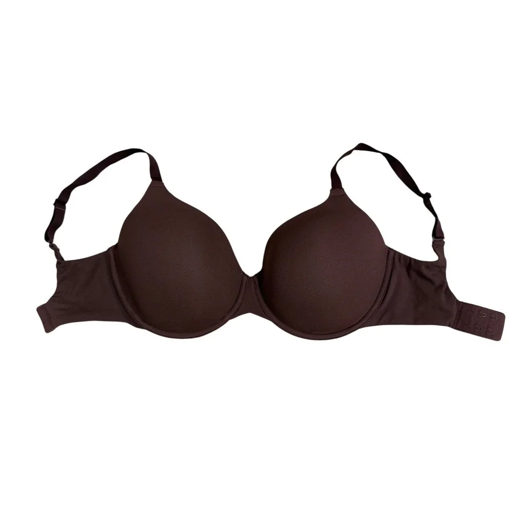 SKIMS Fits Everybody T-Shirt Bra Espresso Brown Underwire 32DDDD 32G